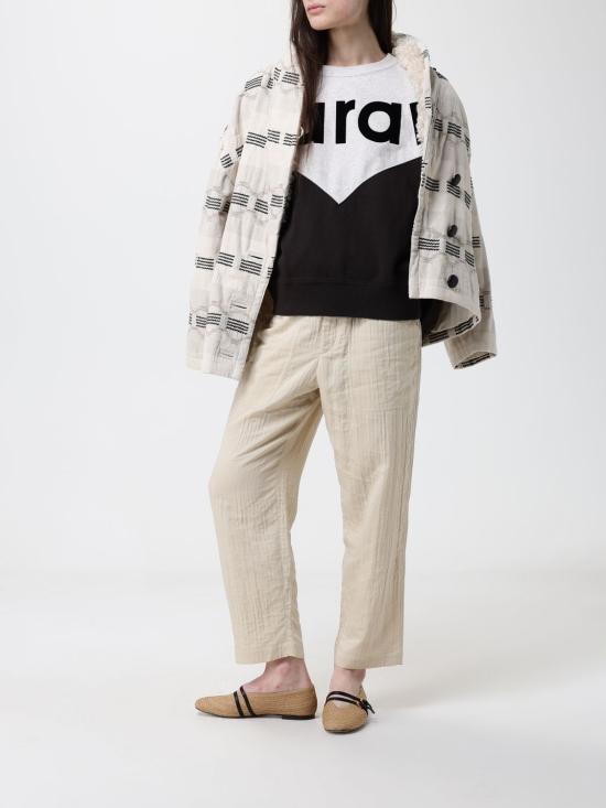 26SS 이자벨마랑에뚜왈 휴스턴 투톤 마랑 스웨트셔츠 SW0006FAA1M08E 02FK Black 1 - ISABEL MARANT ETOILE