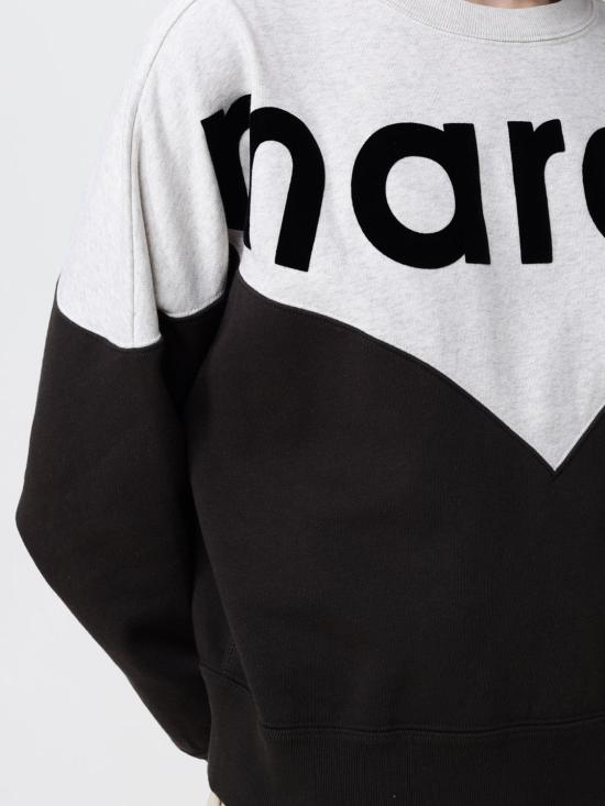 26SS 이자벨마랑에뚜왈 휴스턴 투톤 마랑 스웨트셔츠 SW0006FAA1M08E 02FK Black 1 - ISABEL MARANT ETOILE