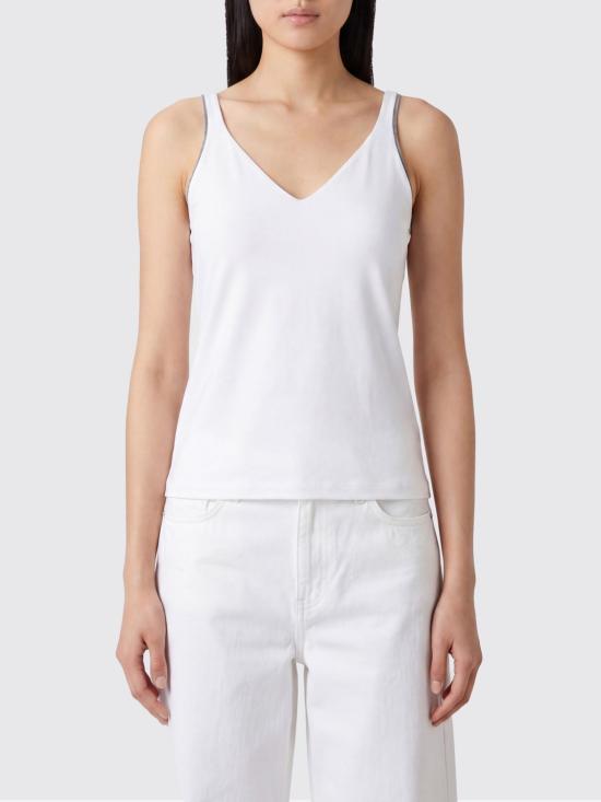 26SS 브루넬로 쿠치넬리 민소매 티셔츠 M0T18BA702 C159 White