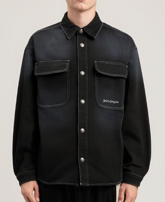 26SS 팜앤젤스 데님 자켓 PMYD024S26DEN001 1003 BLACK OFF WHITE - PALM ANGELS