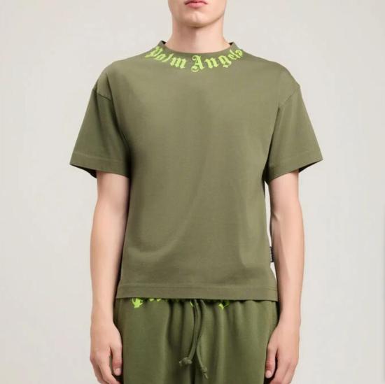 26SS 팜앤젤스 반팔 티셔츠 PMAA109S26JER008 5614 MILITARY GREEN LIME - PALM ANGELS