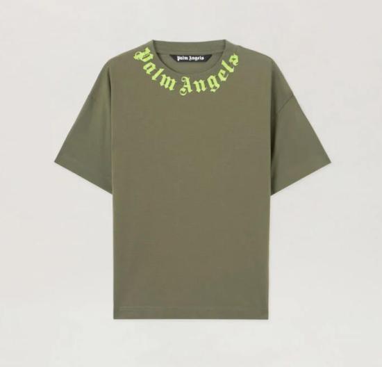 26SS 팜앤젤스 반팔 티셔츠 PMAA109S26JER008 5614 MILITARY GREEN LIME