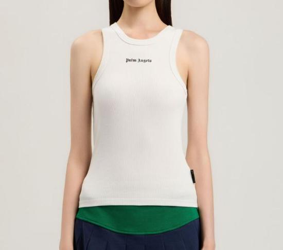 26SS 팜앤젤스 민소매 티셔츠 PWAC024S26JER001 0310 OFF WHITE BLACK - PALM ANGELS