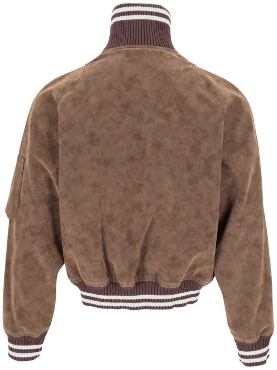 26SS 팜앤젤스 자켓 PMJA048S26LEA001 6003 BROWN OFF WHITE - PALM ANGELS