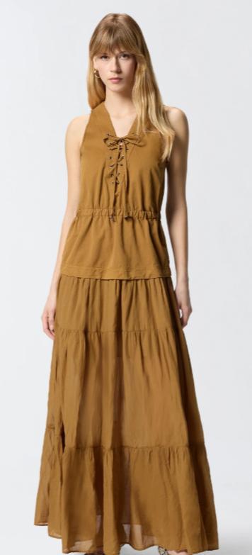 26SS 핑코 롱 원피스 106822A3AX L25 BRONZO - PINKO