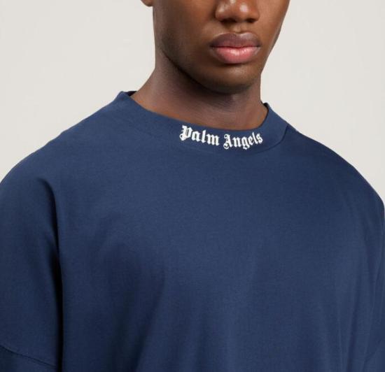 26SS 팜앤젤스 반팔 티셔츠 PMAA10BS26JER001 4603 NAVY BLUE OFF WHITE - PALM ANGELS