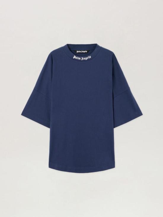 26SS 팜앤젤스 반팔 티셔츠 PMAA10BS26JER001 4603 NAVY BLUE OFF WHITE