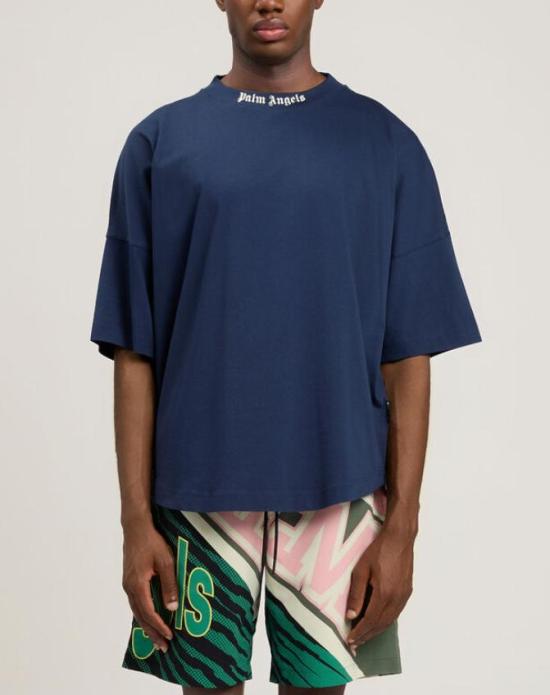 26SS 팜앤젤스 반팔 티셔츠 PMAA10BS26JER001 4603 NAVY BLUE OFF WHITE - PALM ANGELS
