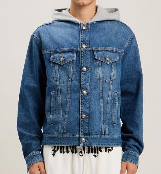 26SS 팜앤젤스 데님 자켓 PMYE05CS26DEN005 4408 MEDIUM BLUE MELANGE GREY - PALM ANGELS