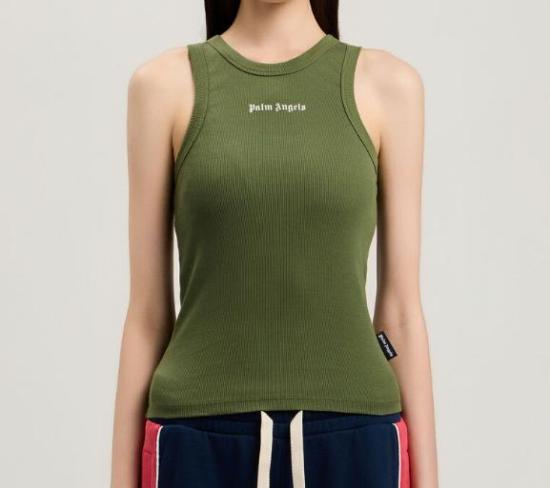 26SS 팜앤젤스 민소매 티셔츠 PWAC024S26JER001 5603 MILITARY GREEN OFF WHITE - PALM ANGELS