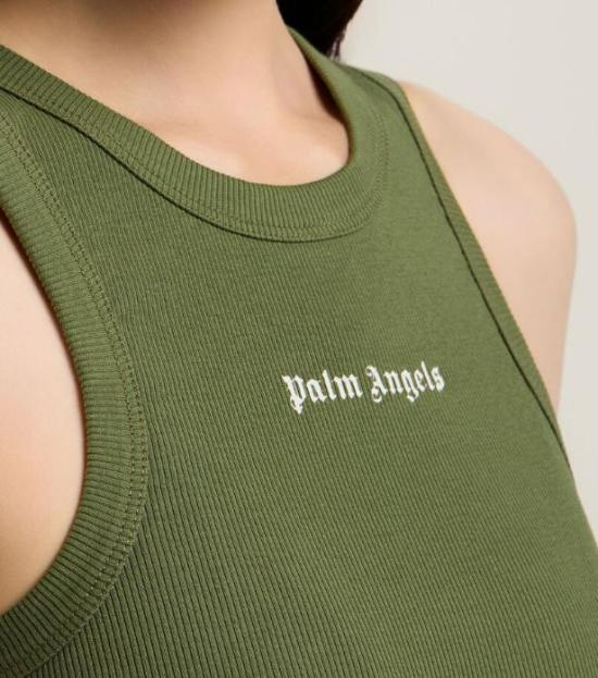 26SS 팜앤젤스 민소매 티셔츠 PWAC024S26JER001 5603 MILITARY GREEN OFF WHITE - PALM ANGELS