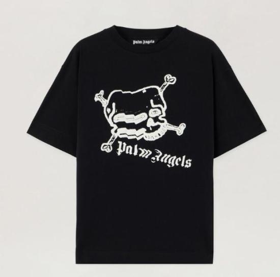 26SS 팜앤젤스 반팔 티셔츠 PMAA109S26JER004 1003 BLACK OFF WHITE