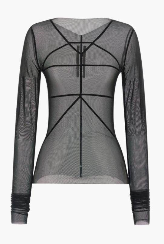 26SS 릭 오웬스 긴팔 티셔츠 RO01F6277TUS 09 BLACK