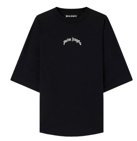 26SS 팜앤젤스 반팔 티셔츠 PMAA10BS26JER007 1003 BLACK OFF WHITE