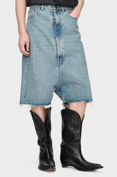 26SS 마르지엘라 드롭드 라이즈 데님 버뮤다 S67MU0065M30066 962 ICE BLUE - MAISON MARGIELA