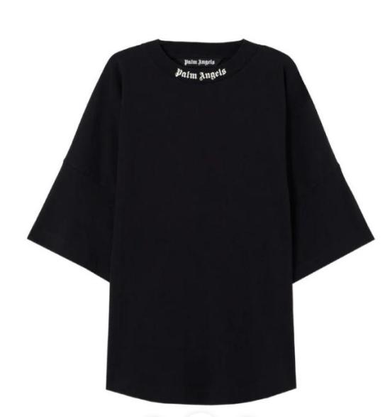 26SS 팜앤젤스 반팔 티셔츠 PMAA10BS26JER001 1003 BLACK OFF WHITE
