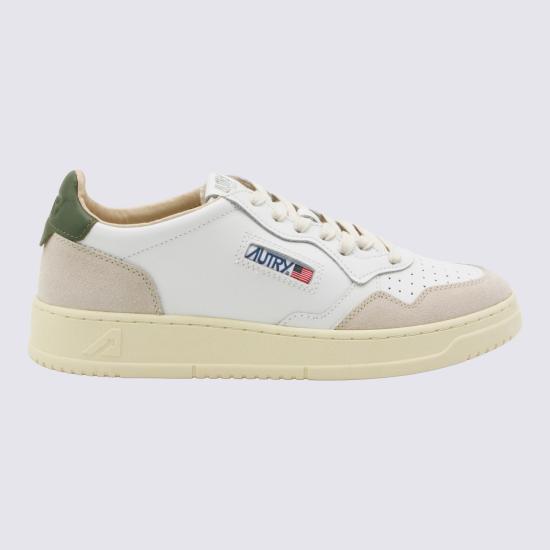 26FW 오트리 메달리스트 로우 스니커즈 AULM LS17 WHITE BRONZEGREEN