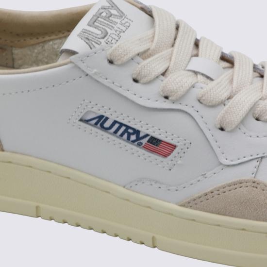 26FW 오트리 메달리스트 로우 레더 스니커즈 AULW LS75 LEAT SUEDE WHITE GOLD - AUTRY