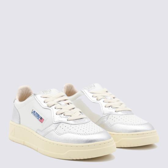 26FW 오트리 메달리스트 로우 레더 스니커즈 AULW WB18 LEAT LEAT WHT SILVER - AUTRY