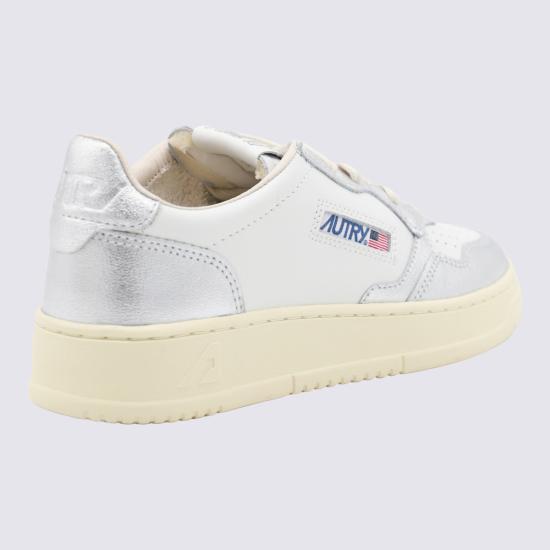 26FW 오트리 메달리스트 로우 레더 스니커즈 AULW WB18 LEAT LEAT WHT SILVER - AUTRY