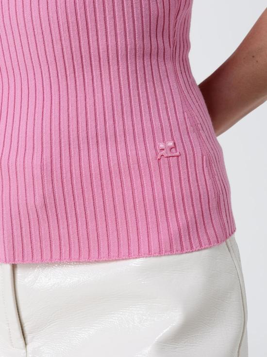 26SS 쿠레쥬 민소매 티셔츠 126MDE156FI0001 5023 Pink - COURREGES