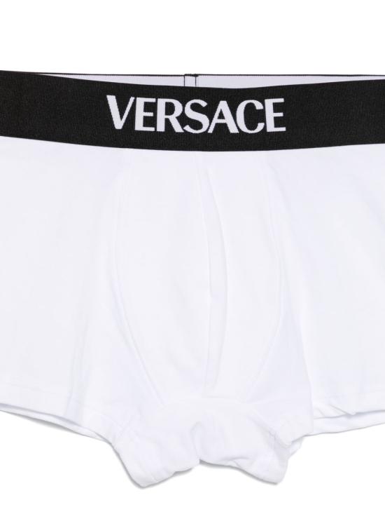 26SS 베르사체 로고 인타르시아 복서 팬츠 1020985 1A147832W320 Bianco - VERSACE