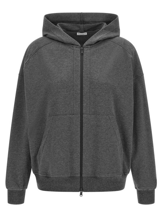 26FW 브루넬로 쿠치넬리 집업 스웨트셔츠 MH827FB706C080 Gray