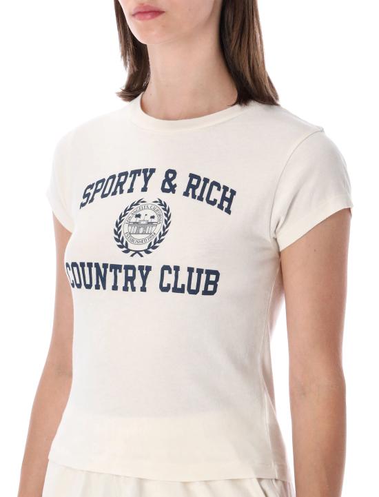 26SS 스포티앤리치 반팔 티셔츠 TO11176218WH37 3911 ECRU NAVY - SPORTY & RICH