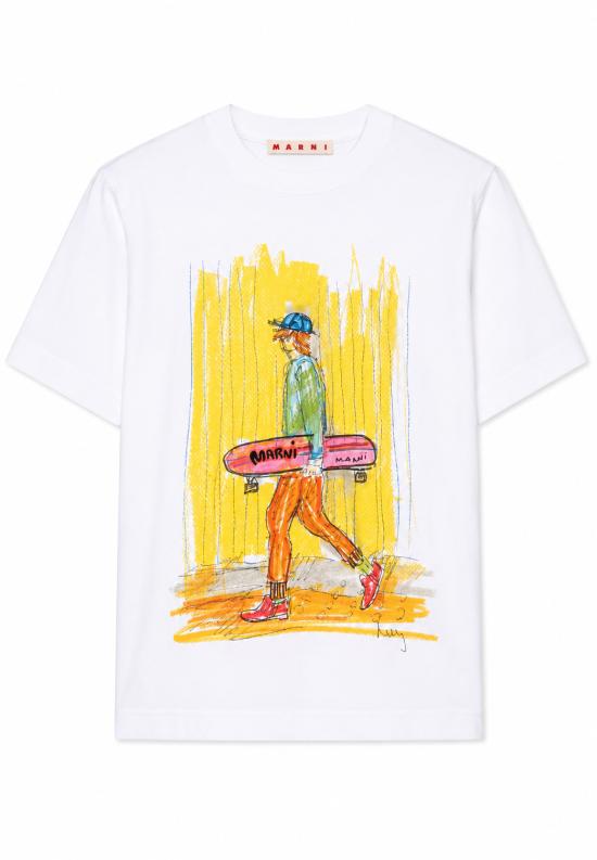 26FW [키즈] 마르니 티셔츠 M01947 M00L9 0M100 WHITE - MARNI
