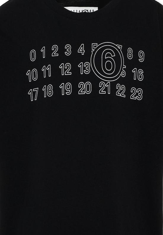 26FW [키즈] MM6 메종마르지엘라 티셔츠 M61117 MM02Y M6900 BLACK - MM6 MAISON MARGIELA
