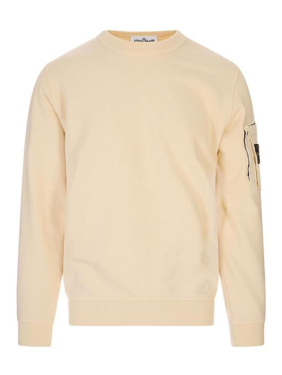 26SS 스톤 아일랜드 코튼 플리스 크루넥 스웨트셔츠 S156100019S0410V0093 White
