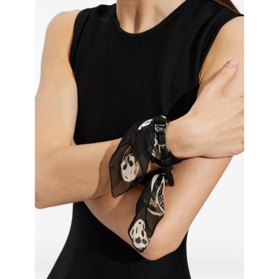 26FW 알렉산더 맥퀸 팔찌 A0002V 1JAAL 8497 BLACK WHITE - ALEXANDER MCQUEEN