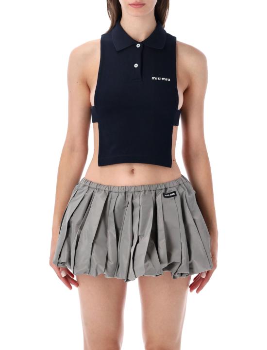 26FW 미우미우 폴로 티셔츠 MJT73814RW F0008 BLUE