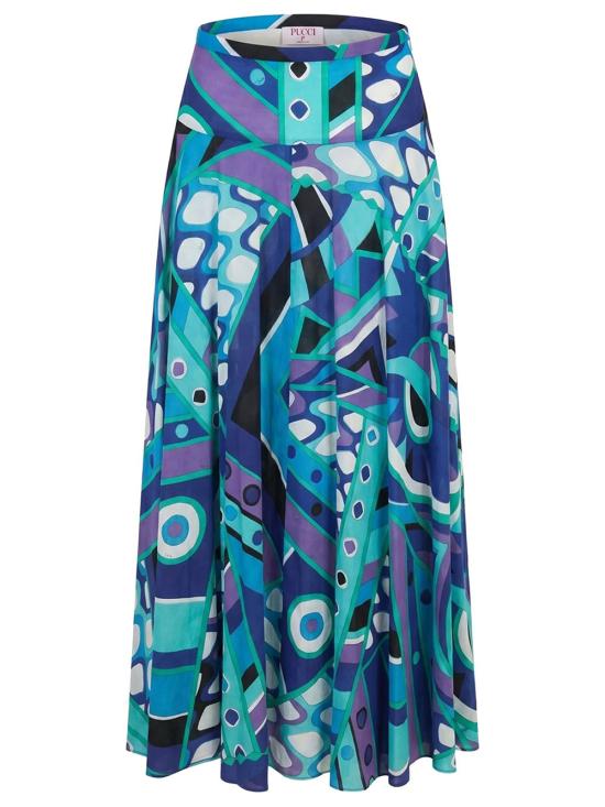 26SS 푸찌 롱 스커트 6HRW31 6H844 021 TURQUOISE BLUE