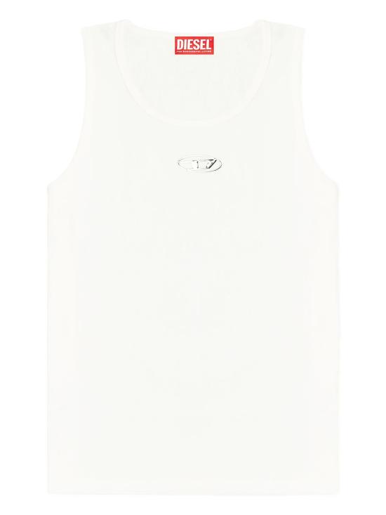26FW 디젤 로고 코튼 탱크 탑 A217420JMBA 141 Bianco