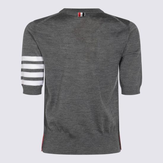 26FW 톰브라운 파인 메리노 울 4바 티셔츠 FKA471B Y1014035 MED GREY - THOM BROWNE