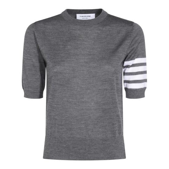 26FW 톰브라운 파인 메리노 울 4바 티셔츠 FKA471B Y1014035 MED GREY
