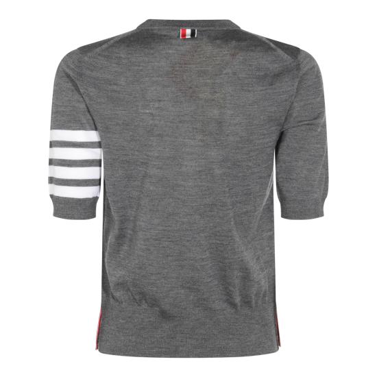 26FW 톰브라운 파인 메리노 울 4바 티셔츠 FKA471B Y1014035 MED GREY - THOM BROWNE