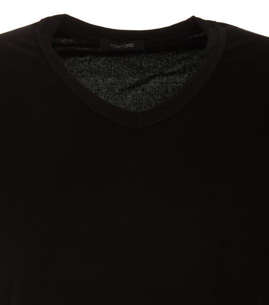 26FW 톰포드 V넥 반팔 티셔츠 T4M091040 002 Black - TOMFORD