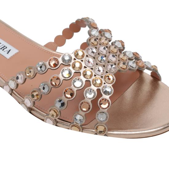 26SS 아쿠아주라 뮬/슬리퍼 TQLFLAS3 NPLLCO Gold - AQUAZZURA