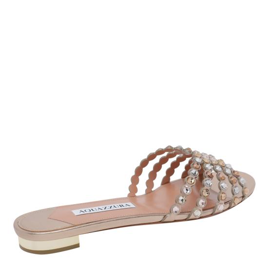 26SS 아쿠아주라 뮬/슬리퍼 TQLFLAS3 NPLLCO Gold - AQUAZZURA