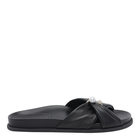 26FW 지미추 뮬/슬리퍼 RAFI FLAT GVRBLACK Black