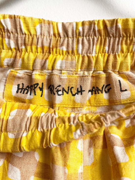  해피 프렌치 갱 스트레이트 팬츠 오마르 여름 격자 바지 노란색 - HAPPY FRENCH GANG