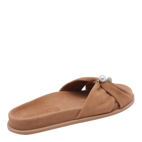 26FW 지미추 뮬/슬리퍼 RAFI FLAT SUETOFFEE Brown - JIMMY CHOO