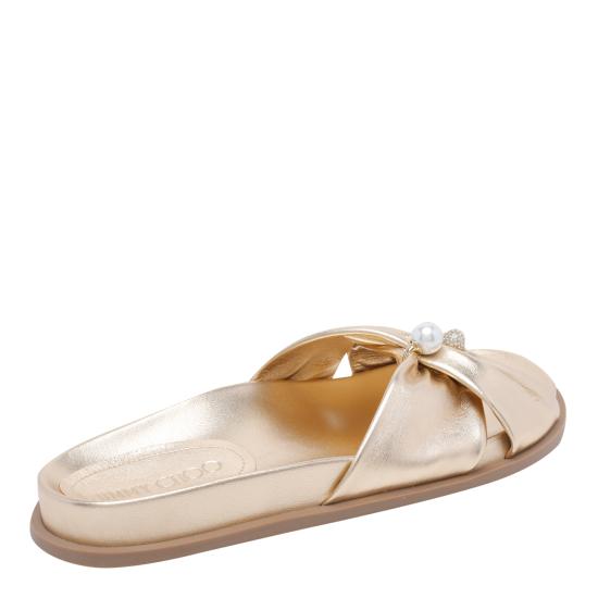 26FW 지미추 뮬/슬리퍼 RAFI FLAT MNAGOLD Gold - JIMMY CHOO