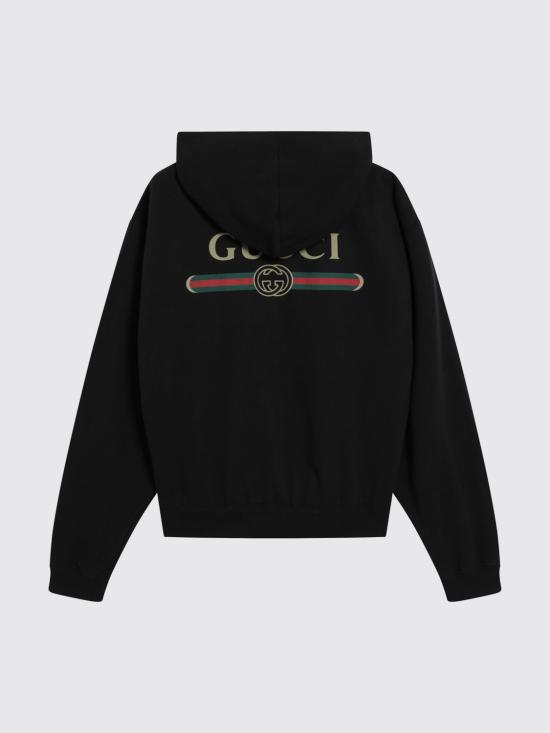 26SS 구찌 로고 프린트 캐시미어 블렌드 집 자켓 864623XJHT8 1152 Black - GUCCI