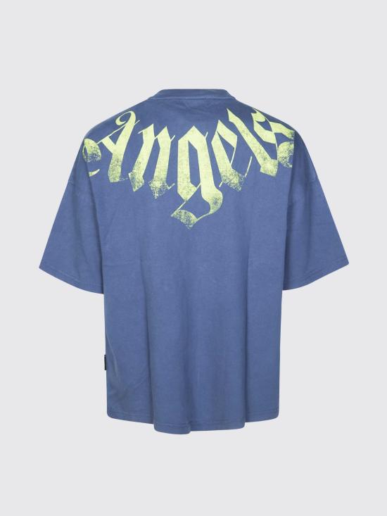 26SS 팜앤젤스 빅 넥 로고 루즈 티셔츠 PMAA10DS26JER002 4614 Blue - PALM ANGELS