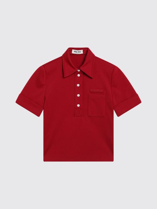26SS 미우미우 폴로 티셔츠 MT220414OA F0041 Red
