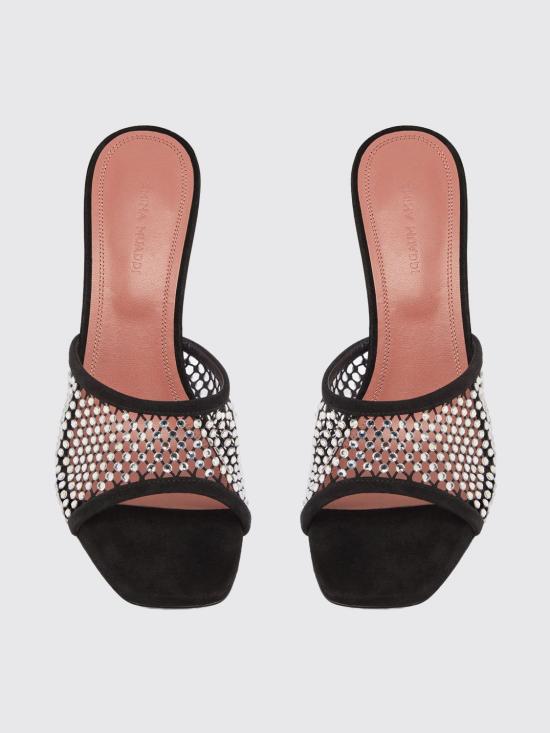 26SS 아미나 무아디 힐/펌프스 LUPITACRYSTALNETSLIPPER70 BLACKWHITE Black - AMINA MUADDI