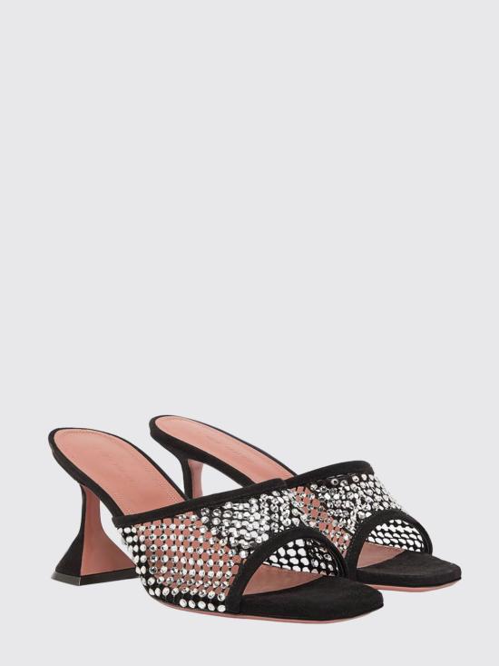 26SS 아미나 무아디 힐/펌프스 LUPITACRYSTALNETSLIPPER70 BLACKWHITE Black - AMINA MUADDI
